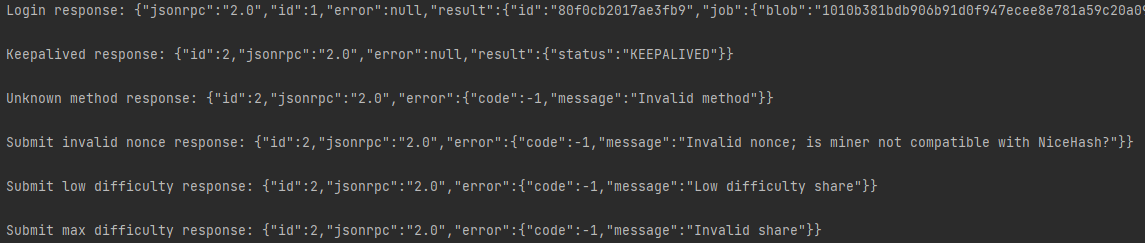 When an invalid method is requested, the XMRig-proxy will answer with an error (Figure 12). 
