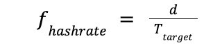 Molte valute definiscono un proprio calcolo della difficoltà, ma il risultato è simile perché limita l'hashrate della rete (fhashrate[hashs]). Pertanto, se prendiamo il valore della difficoltà e lo dividiamo per il tempo di destinazione, possiamo ottenere l'hashrate della rete.
